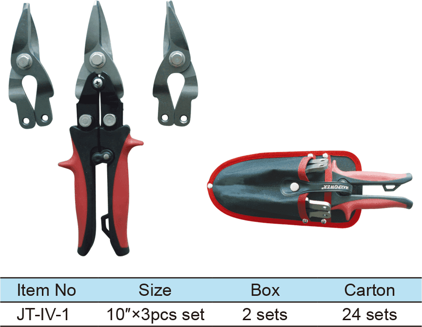 3pcs Aviation Snips Set, Cut Left, Right and Straight, Cold Formed Blades(1)