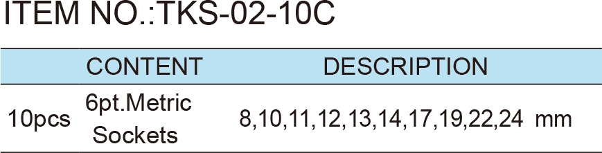 10pcs. 1/2”Dr. Socket Wrench Set (1)