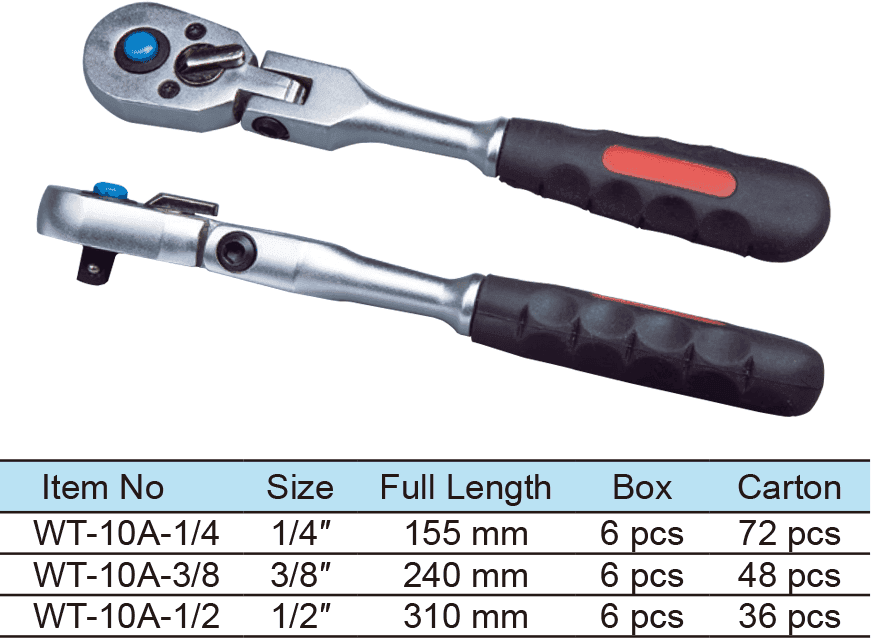 Flexible Ratchet Wrench, Quick Release, 1/4″ 36 Teeth, 3/8″ 38 Teeth, 1/2″ 40 Teeth (1)