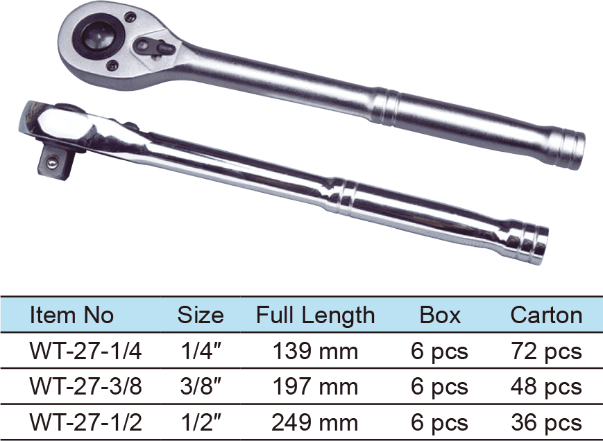 Pear Head Ratchet Wrench With Quick Release, Round Handle, 45 Teeth (1)