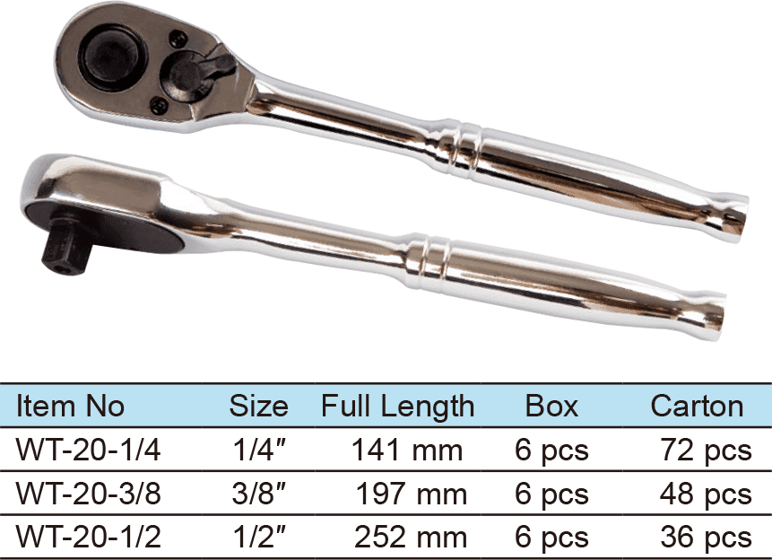 Pear Head Ratchet Wrench With Quick Release, Round Handle, 72 Teeth(1)