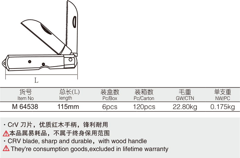 木柄四用电工刀(图1)