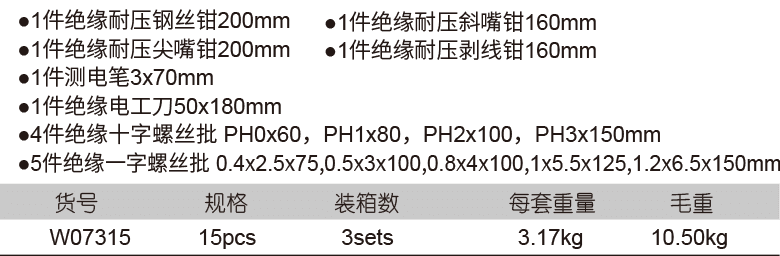 15件绝缘维修组套(1)