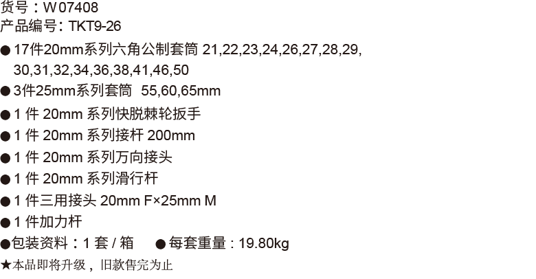 26件20mm+25mm系列公制套筒组套（电镀） (1)