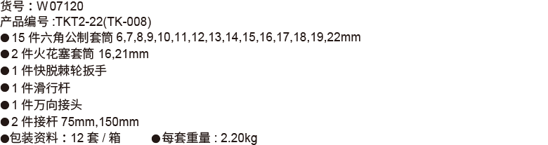 22件10mm系列公制套筒组套(1)