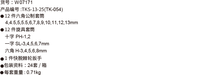 25件6.3mm系列公制套筒组套(1)