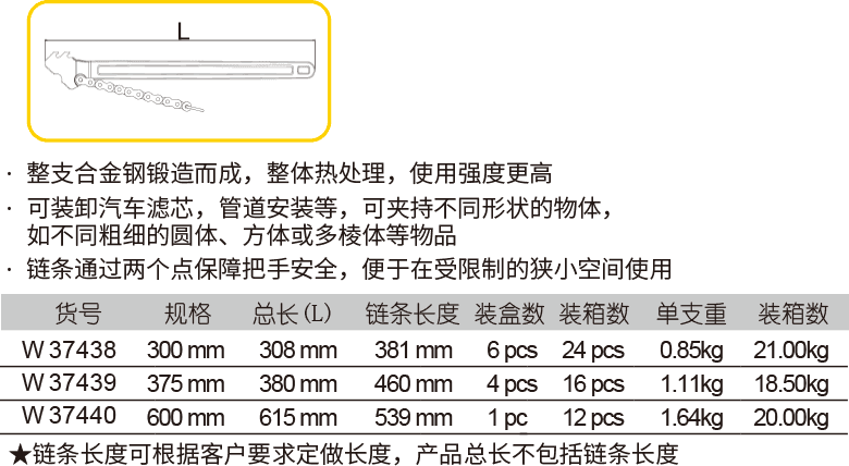 锻造柄链条扳手(1)