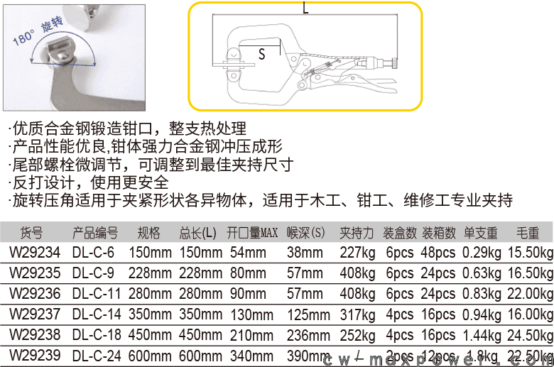 旋转压脚C型大力钳(1)